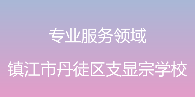 专业服务领域 - 镇江市丹徒区支显宗学校